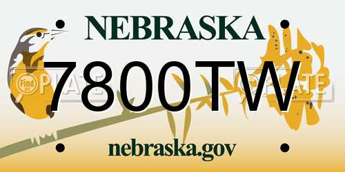 7800TW Nebraska License Plate