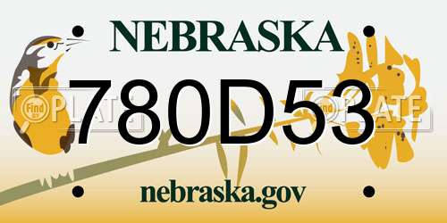 780D53 Nebraska License Plate