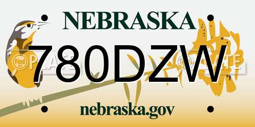780DZW Nebraska License Plate