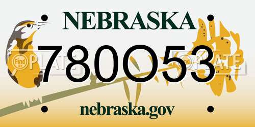 780O53 Nebraska License Plate