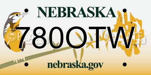 780OTW Nebraska License Plate