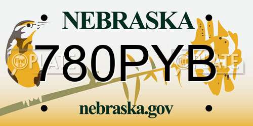 780PYB Nebraska License Plate
