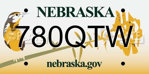 780QTW Nebraska License Plate