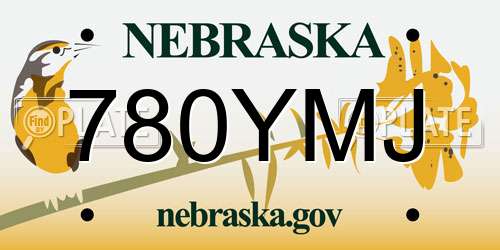 780YMJ Nebraska License Plate