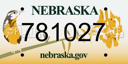 781027 Nebraska License Plate