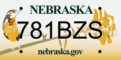 781BZS Nebraska License Plate