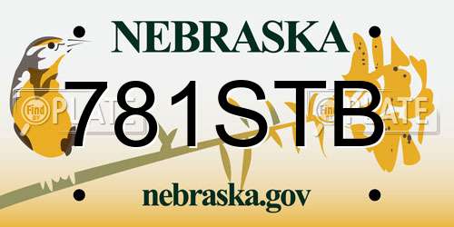 781STB Nebraska License Plate