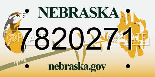 7820271 Nebraska License Plate