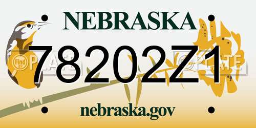 78202Z1 Nebraska License Plate