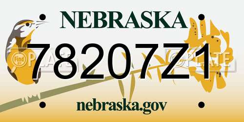 78207Z1 Nebraska License Plate