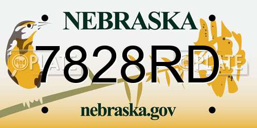 7828RD Nebraska License Plate