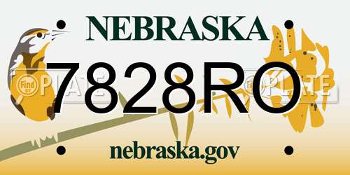 7828RO Nebraska License Plate