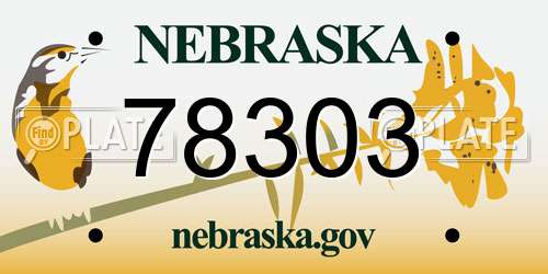 78303 Nebraska License Plate