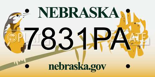7831PA Nebraska License Plate
