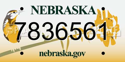 7836561 Nebraska License Plate