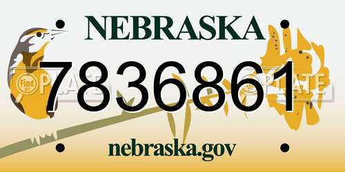 7836861 Nebraska License Plate