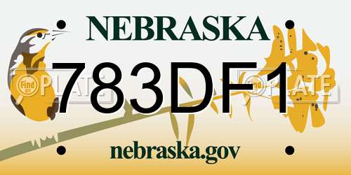 783DF1 Nebraska License Plate