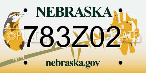 783Z02 Nebraska License Plate