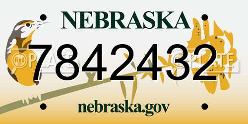 7842432 Nebraska License Plate