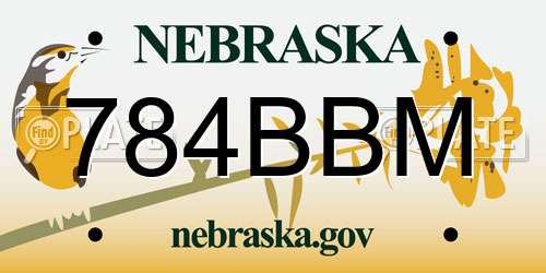 784BBM Nebraska License Plate