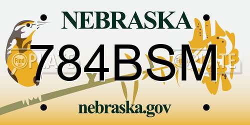 784BSM Nebraska License Plate