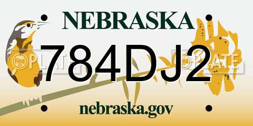 784DJ2 Nebraska License Plate