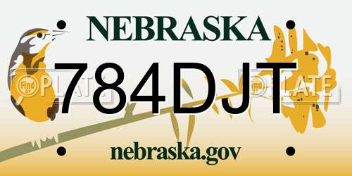 784DJT Nebraska License Plate