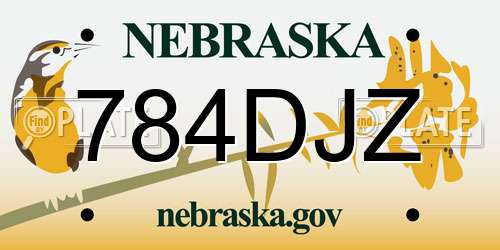 784DJZ Nebraska License Plate