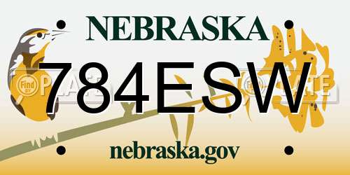 784ESW Nebraska License Plate
