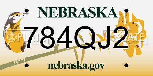 784QJ2 Nebraska License Plate
