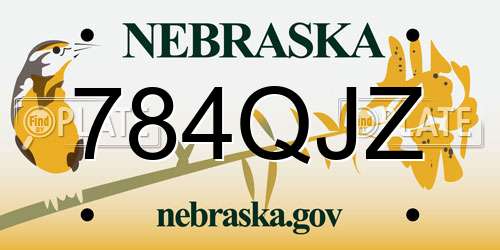 784QJZ Nebraska License Plate