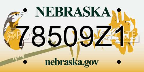 78509Z1 Nebraska License Plate