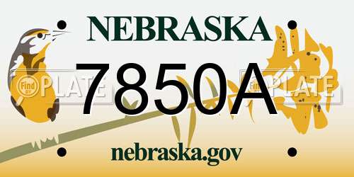 7850A Nebraska License Plate