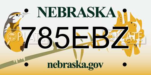 785EBZ Nebraska License Plate