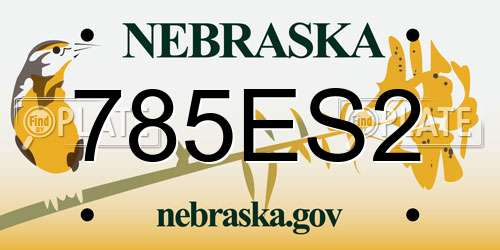 785ES2 Nebraska License Plate