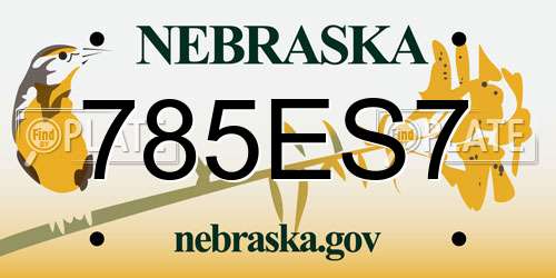 785ES7 Nebraska License Plate