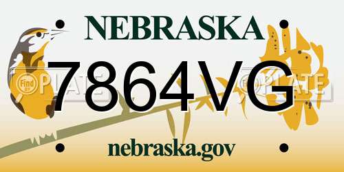 7864VG Nebraska License Plate