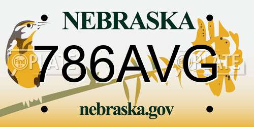786AVG Nebraska License Plate