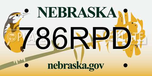 786RPD Nebraska License Plate