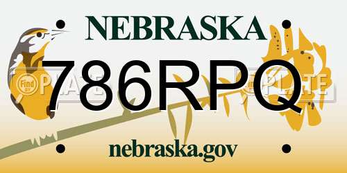 786RPQ Nebraska License Plate