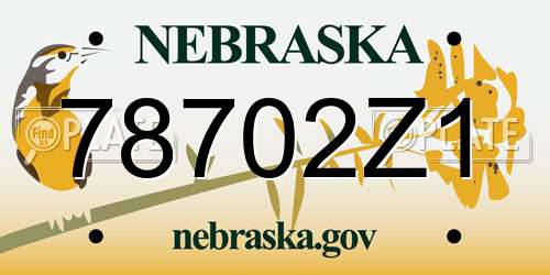 78702Z1 Nebraska License Plate