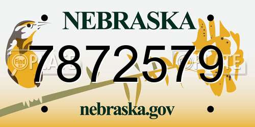 7872579 Nebraska License Plate