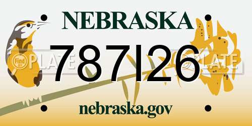 787I26 Nebraska License Plate
