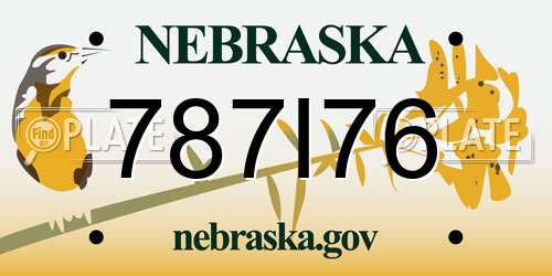 787I76 Nebraska License Plate