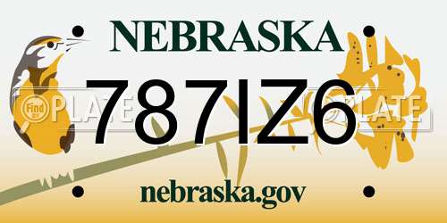 787IZ6 Nebraska License Plate