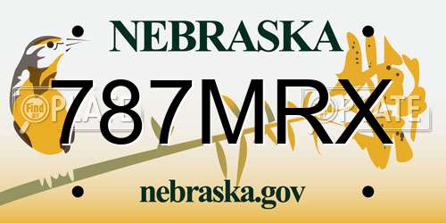 787MRX Nebraska License Plate