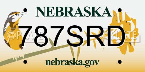 787SRD Nebraska License Plate
