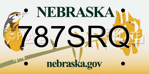 787SRQ Nebraska License Plate