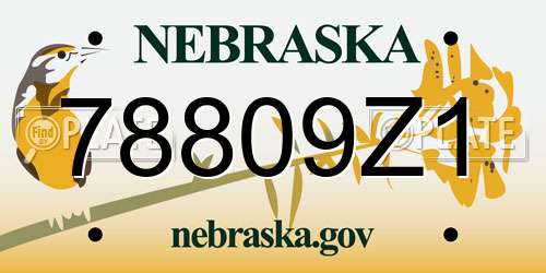 78809Z1 Nebraska License Plate