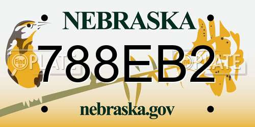 788EB2 Nebraska License Plate